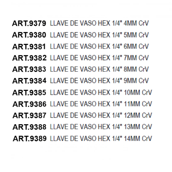 Llaves Vaso Hexagonales 1/4" - Imagen 3